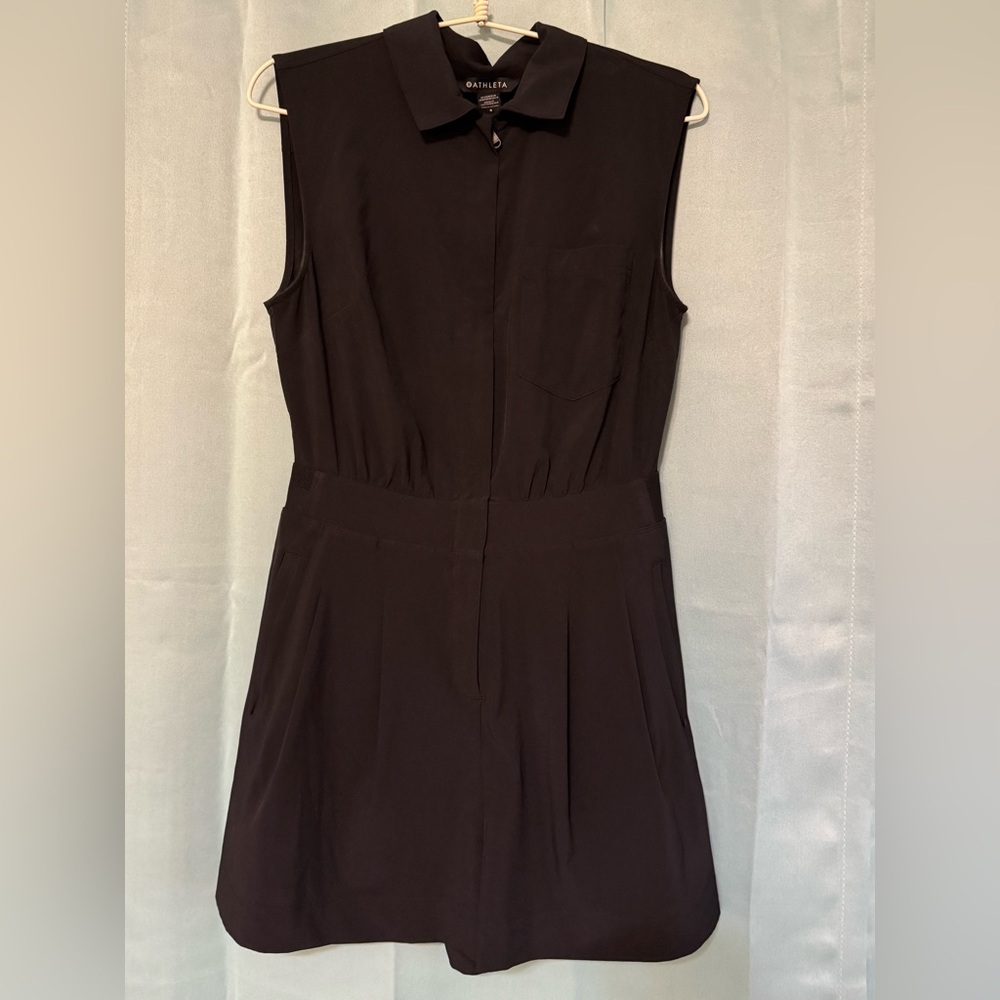 Athleta Black Sleeveless Collared Romper Size 4